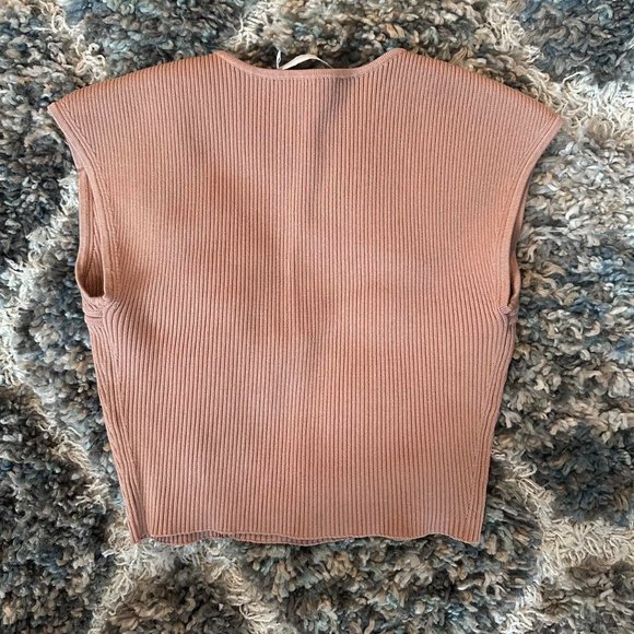 Pink Jonathan Simkhai Abia Rib Knit Crop Top S - Picture 4 of 4